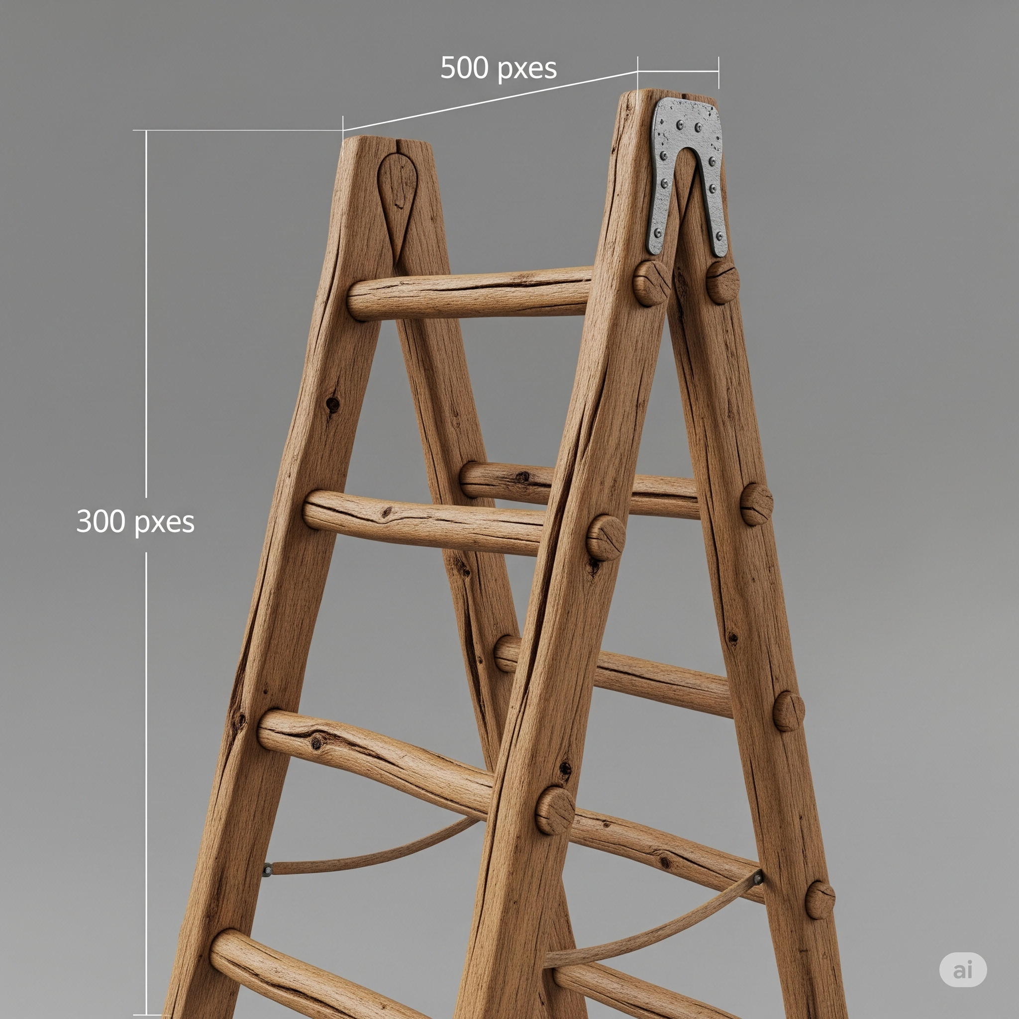 Handcrafted Wooden Step Ladder